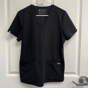 Womens Figs Scrub Top Black